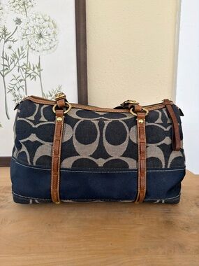 Coach Signature Denim Boston bag